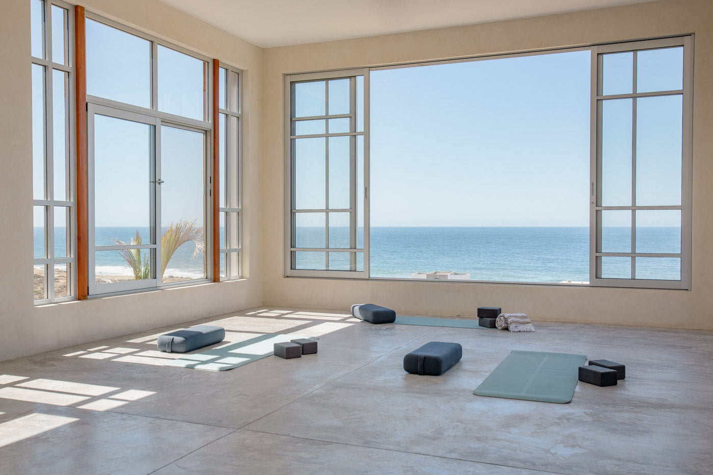 Image of the yoga studio for the Soulside spring renewal and recovery yoga retreat in baja california, mexico