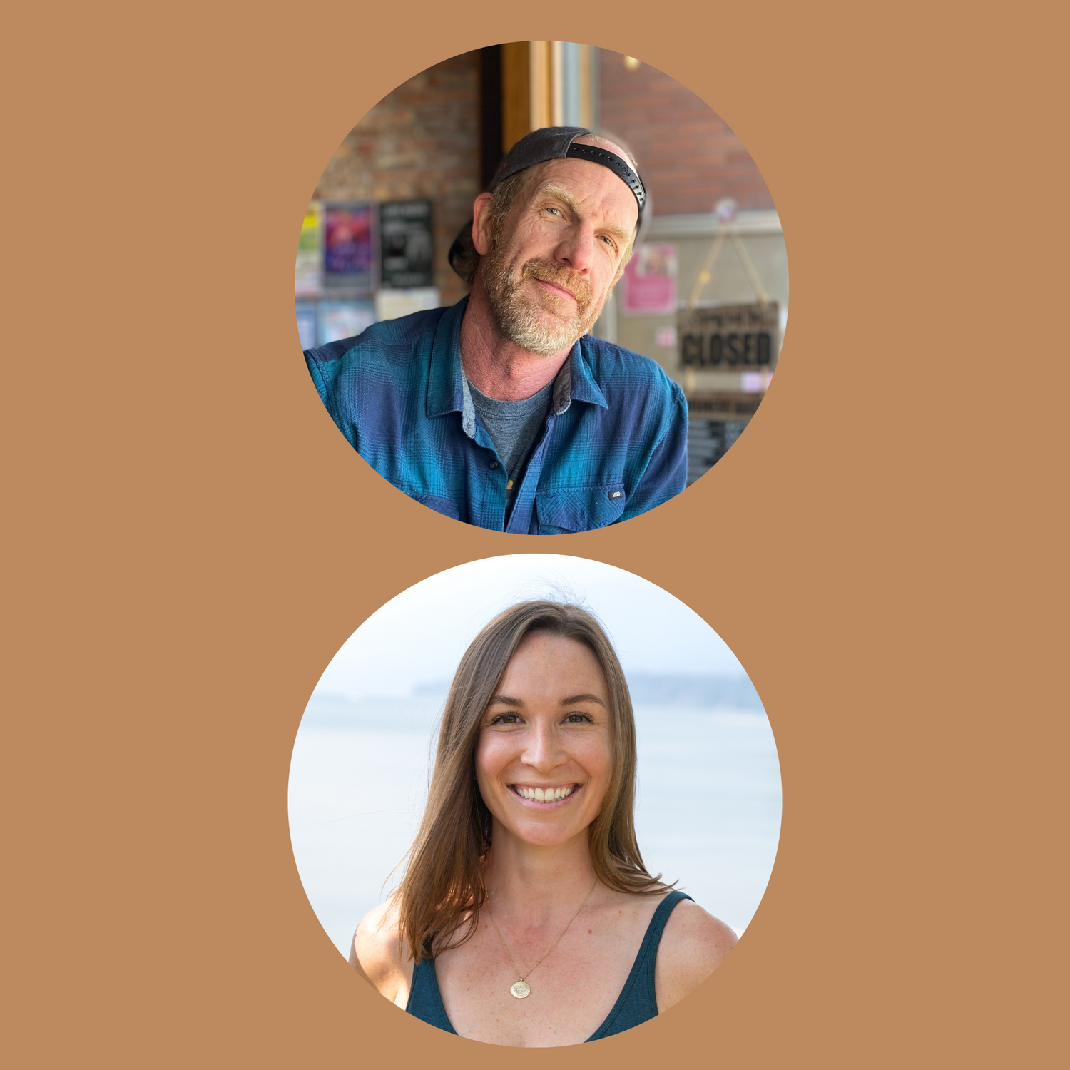 Image of the retreat leaders, Shaun Naughton and Katie Halsted, for the Soulside spring renewal and recovery yoga retreat in baja california, mexico